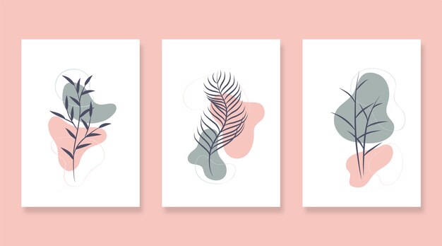 Hand drawn flat design boho wall art