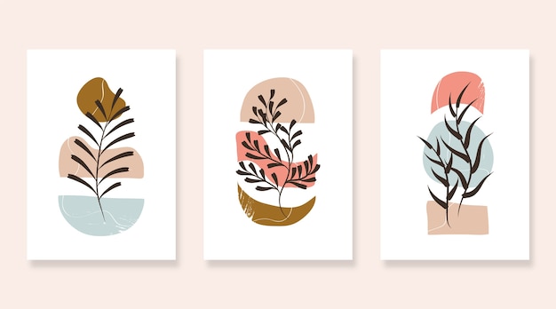 Hand drawn flat design boho wall art