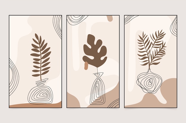 Free vector hand drawn flat design boho wall art