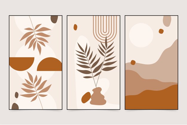 Hand drawn flat design boho wall art