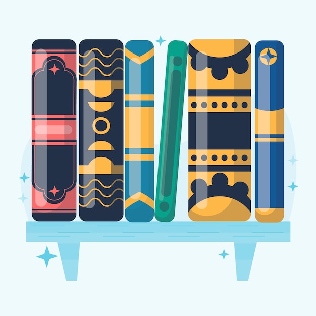 Free vector hand drawn flat design book spine illustration