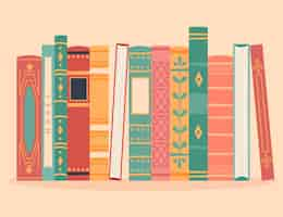 Free vector hand drawn flat design book spine