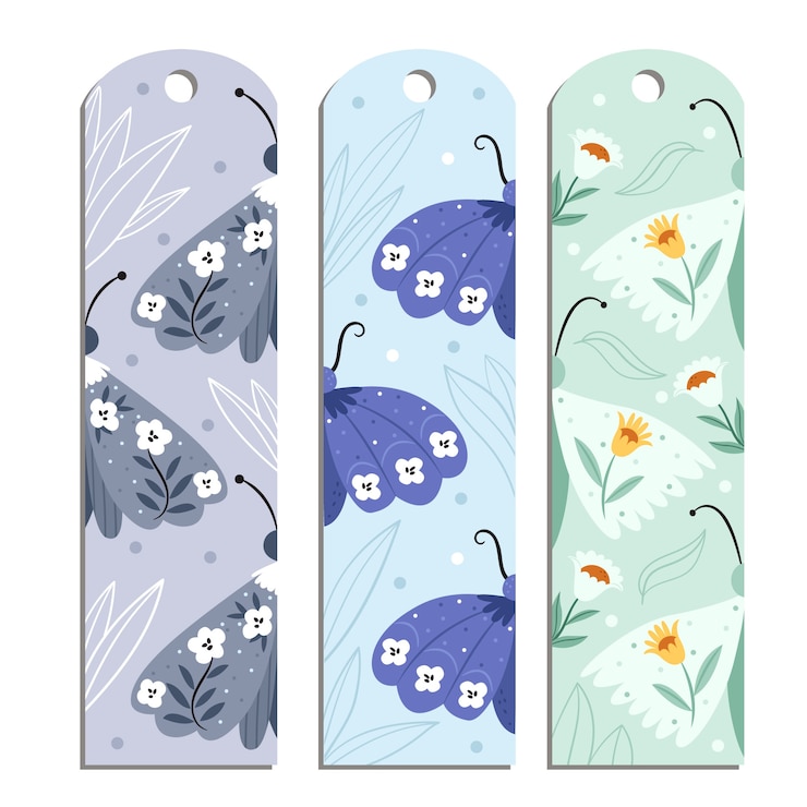 Free Vector hand drawn flat design bookmark set
