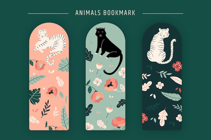 Free Vector hand drawn flat design bookmark template