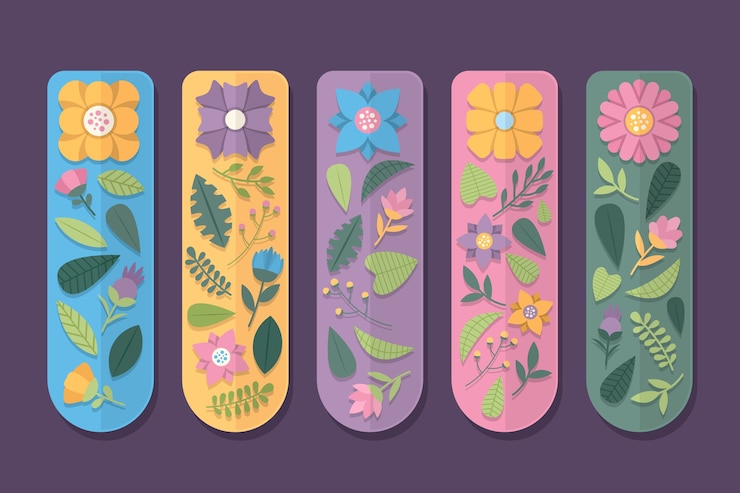 Free Vector hand drawn flat design bookmark template