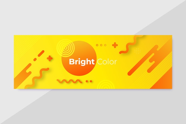 Vettore gratuito banner di colore brillante design piatto disegnato a mano