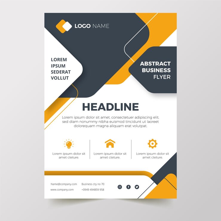Free Vector hand drawn flat design business flyer