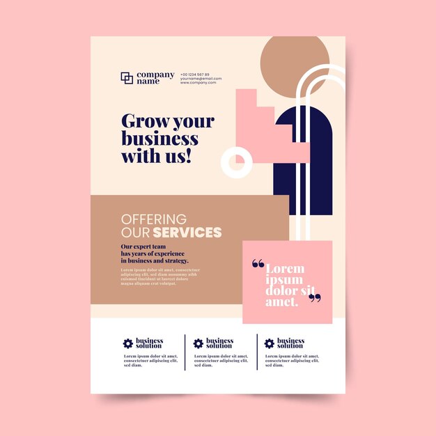 Free vector hand drawn flat design business flyer