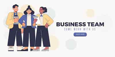 Free vector hand drawn flat design business people banner