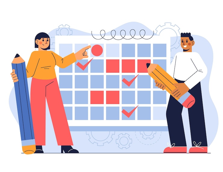 Free Vector hand drawn flat design business planning concept