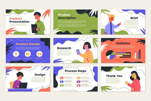 Free vector hand drawn flat design business presentation template