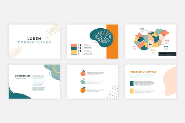 Hand drawn flat design business presentation templates