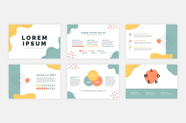 Hand drawn flat design business presentation templates