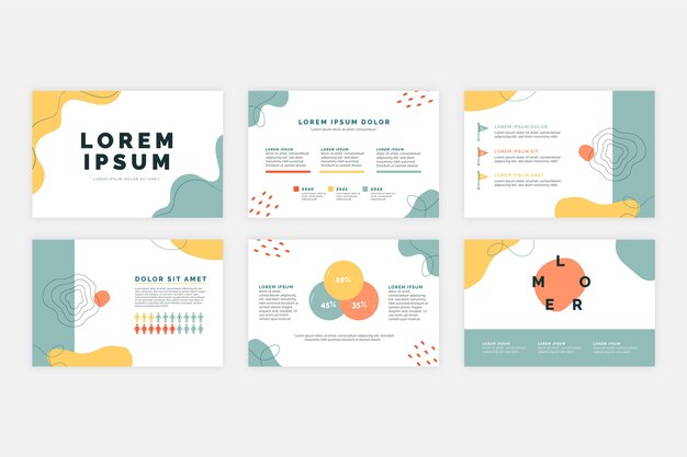 Hand drawn flat design business presentation templates