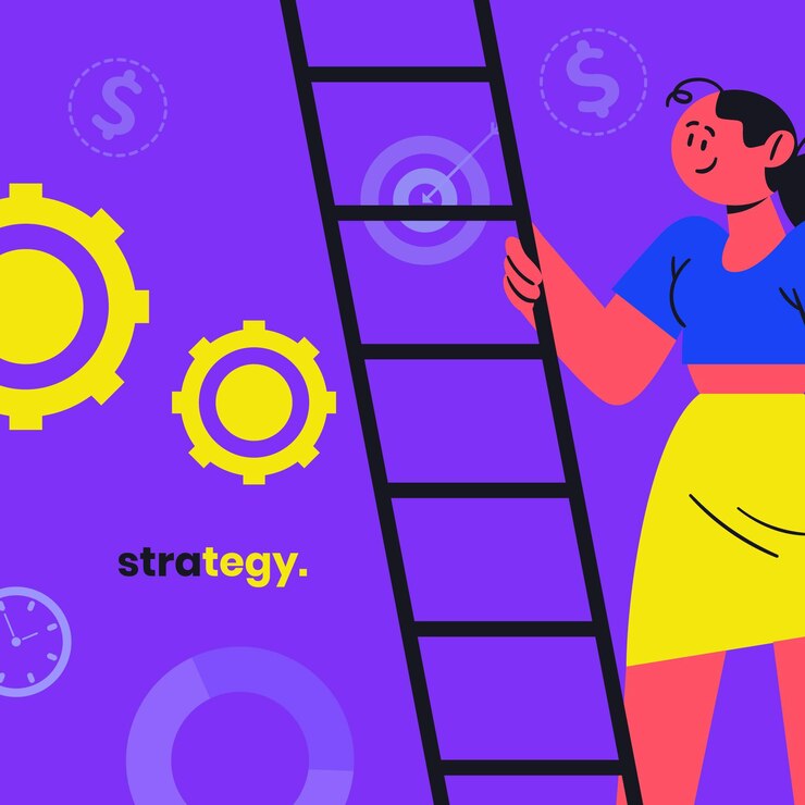 Free Vector hand drawn flat design business strategy concept