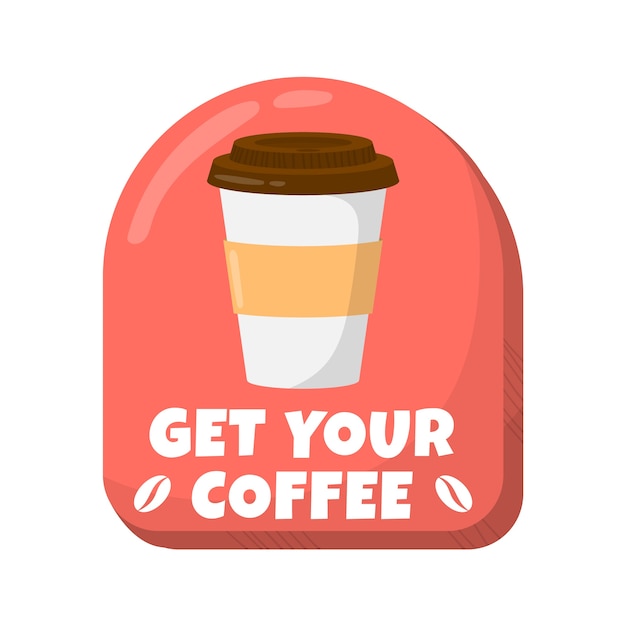 hand drawn flat design cafe signage design