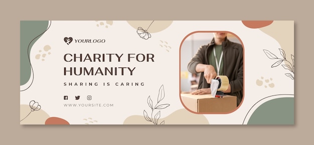 Free vector hand drawn flat design charity event facebook cover