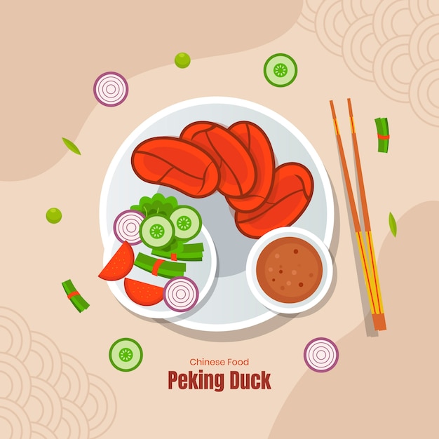 Free vector hand drawn flat design chinese food illustration