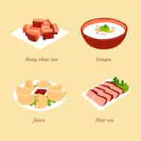 Free vector hand drawn flat design chinese food illustration