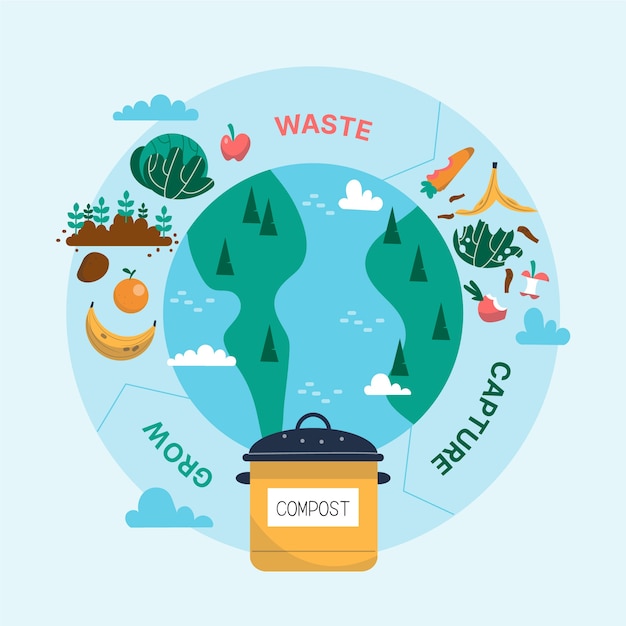 Free vector hand drawn flat design circular economy infographic