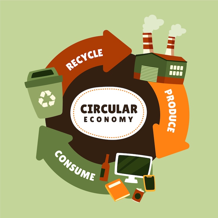 Free Vector hand drawn flat design circular economy infographic