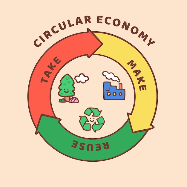 Free vector hand drawn flat design circular economy infographic