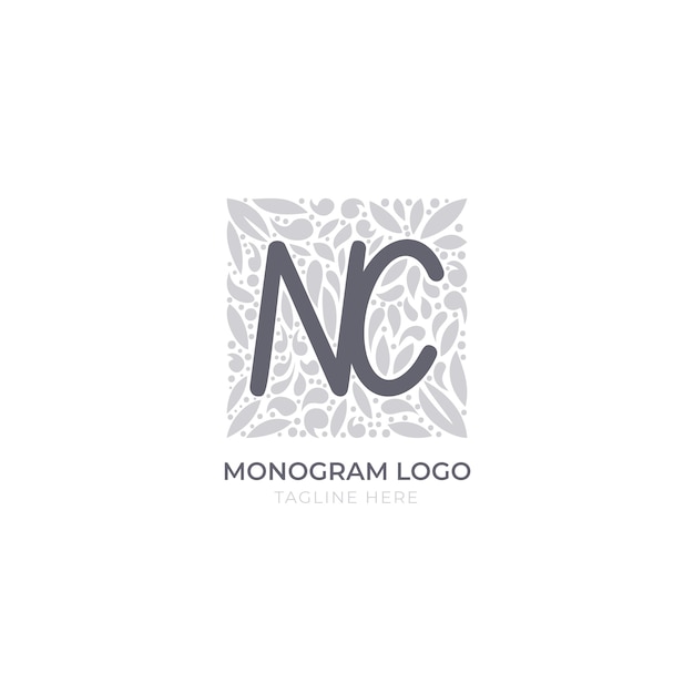 Free vector hand drawn flat design cn or nc logo