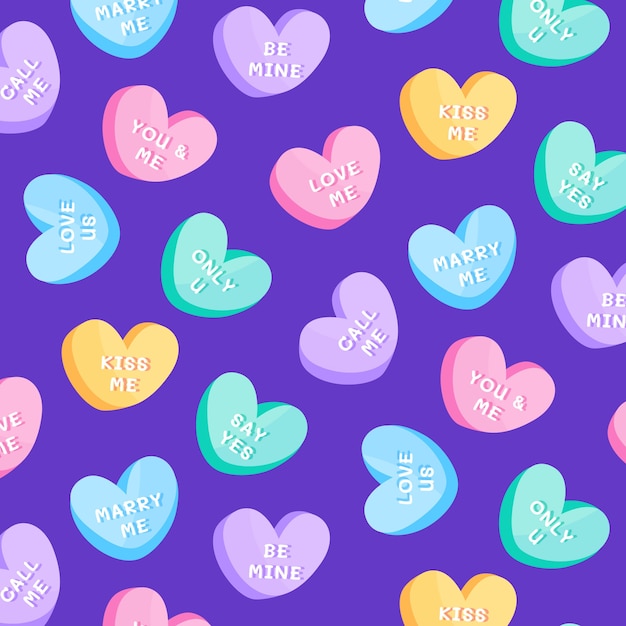 Hand drawn flat design conversation hearts illustration