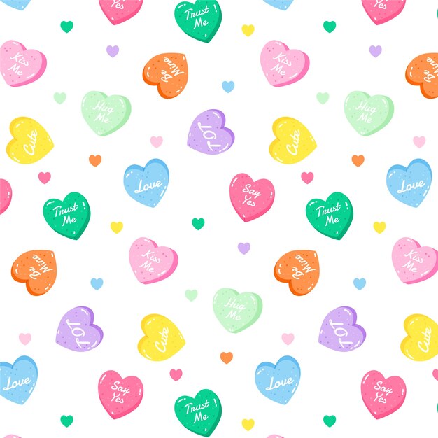 Free Vector hand drawn flat design conversation hearts pattern illustration