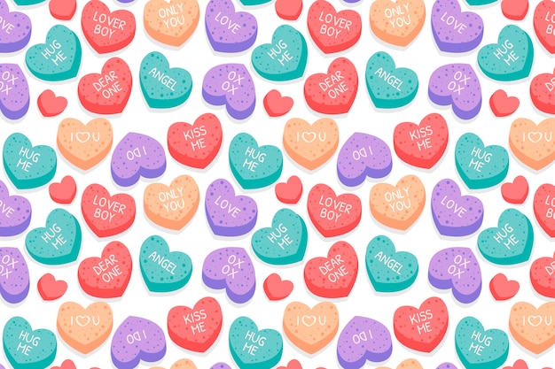 Free vector hand drawn flat design conversation hearts pattern