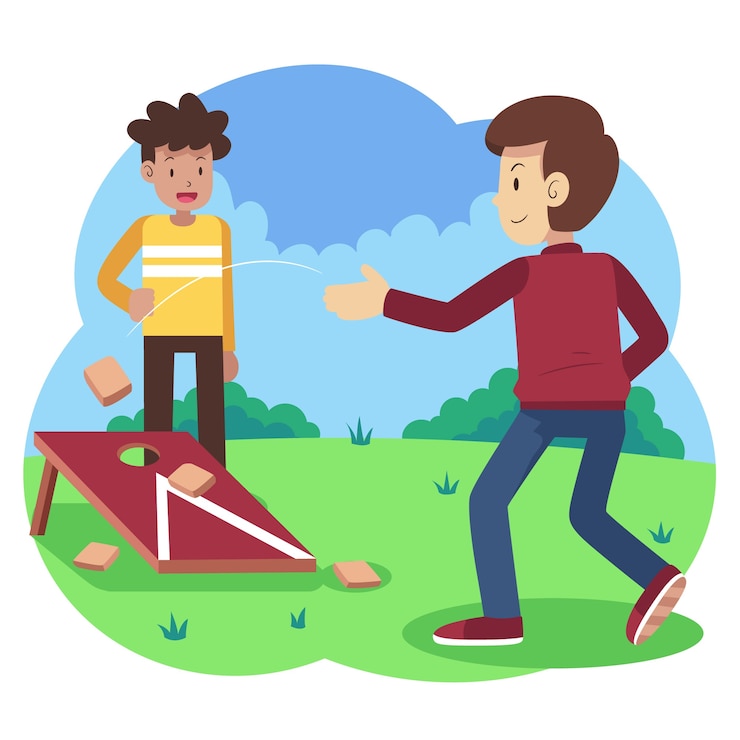 मुफ़्त वेक्टर hand drawn flat design cornhole game