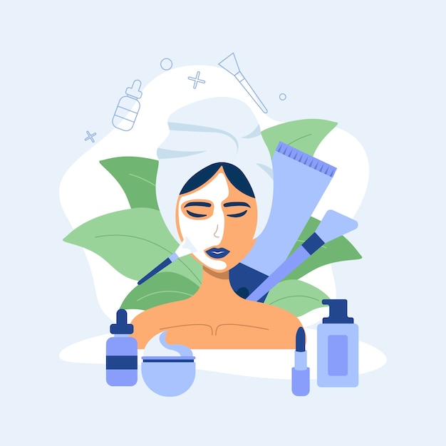 Hand drawn flat design cosmetologist illustration