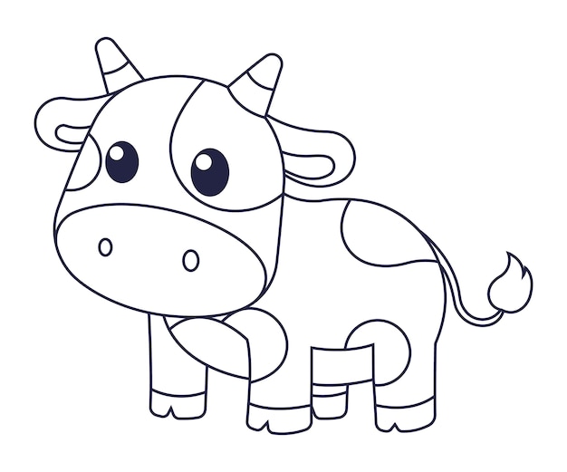 Hand drawn flat design cow outline – Vector Templates