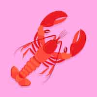 Free vector hand drawn flat design crawfish illustration