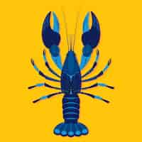 Free vector hand drawn flat design crawfish illustration