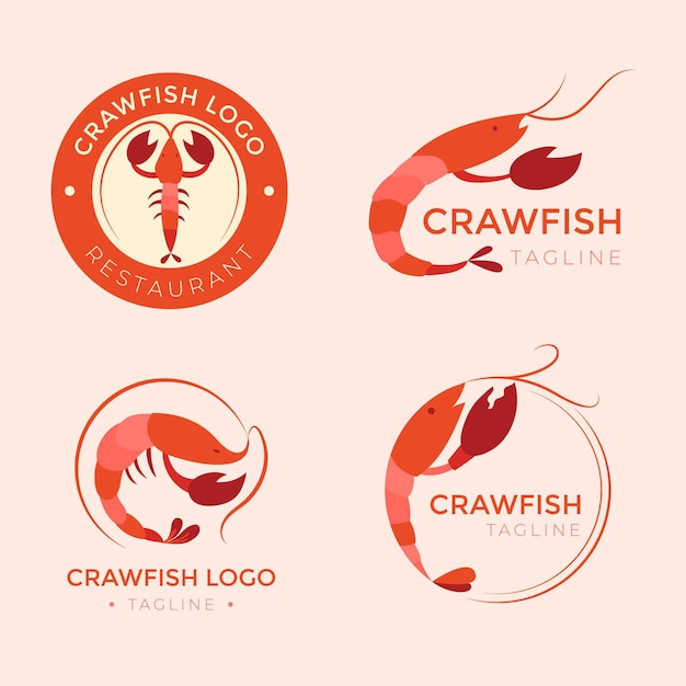 Hand drawn flat design crawfish illustration