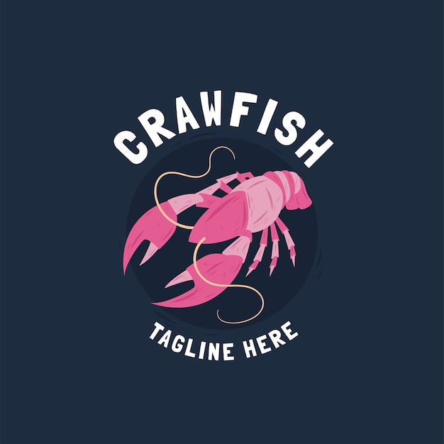 Free vector hand drawn flat design crawfish logo