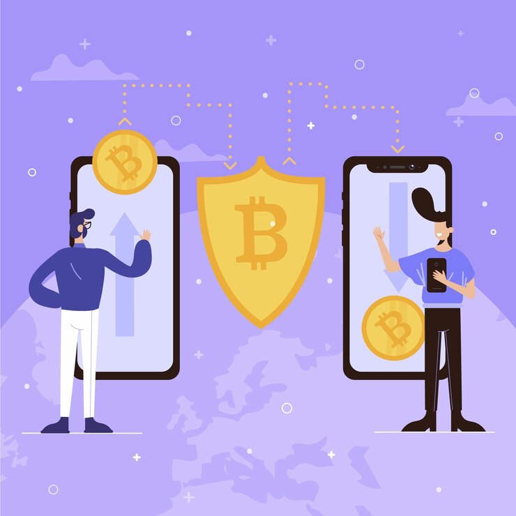 Free Vector hand drawn flat design cryptocurrency concept