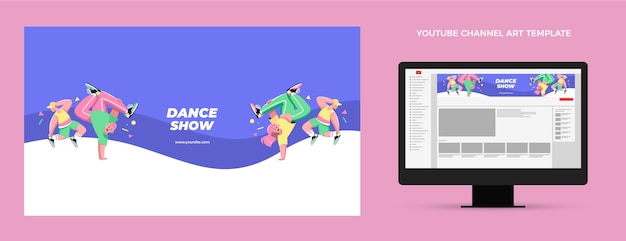 Free vector hand drawn flat design dance show template