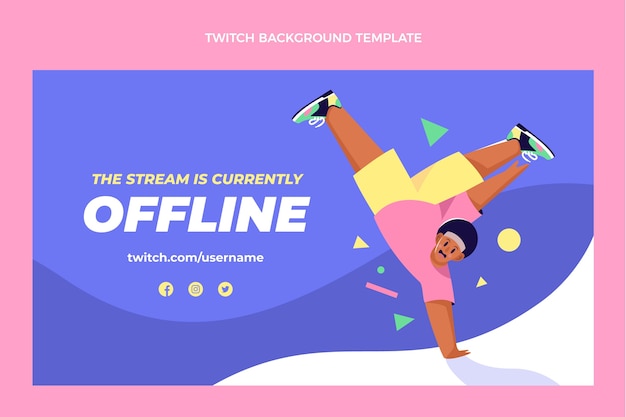 Hand drawn flat design dance show template