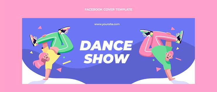 Free Vector hand drawn flat design dance show template