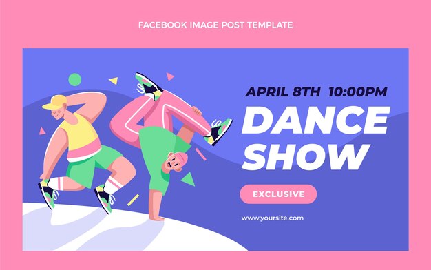 hand drawn flat design dance show template