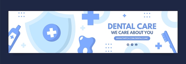 Hand drawn flat design dental clinic template