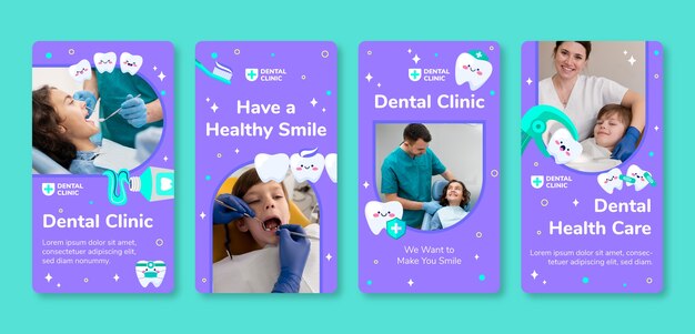 hand drawn flat design dental clinic template