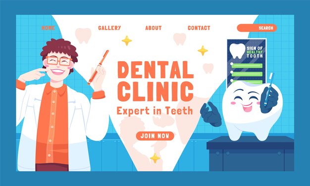Hand drawn flat design dental clinic template
