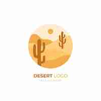 Free vector hand drawn flat design desert logo