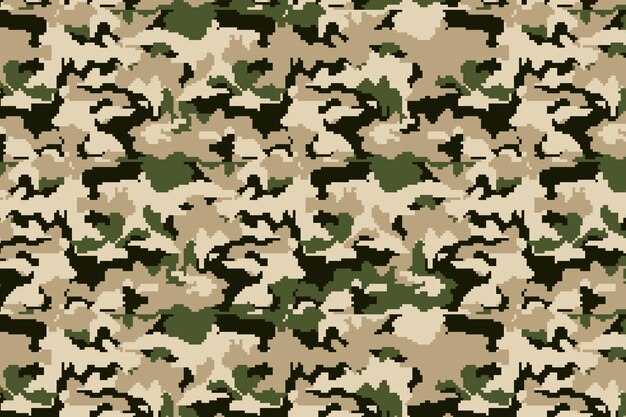 Hand drawn flat design digital camo pattern