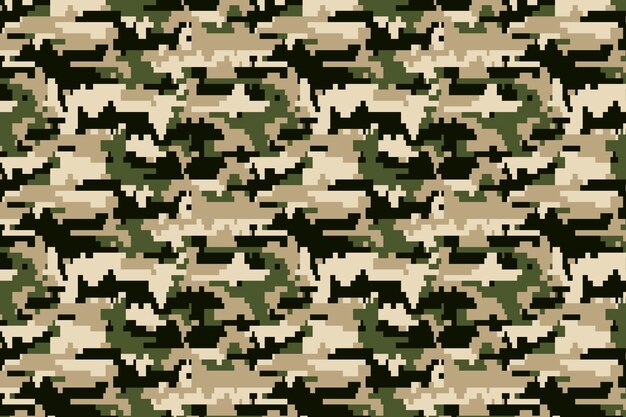 Hand drawn flat design digital camo pattern