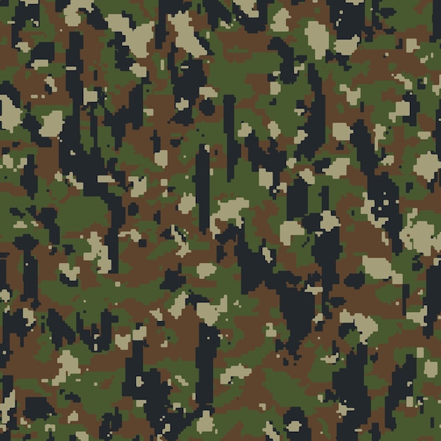 Hand drawn flat design digital camo pattern