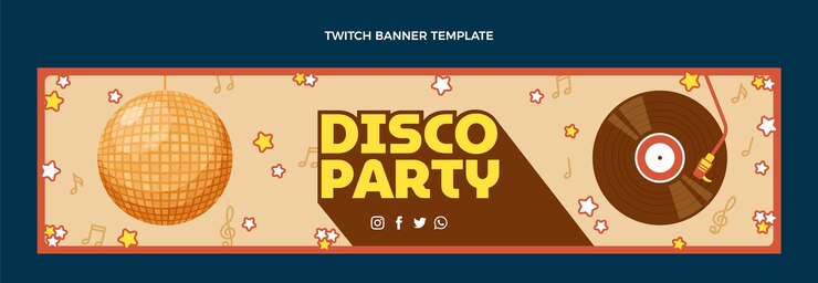Free Vector hand drawn flat design disco party template